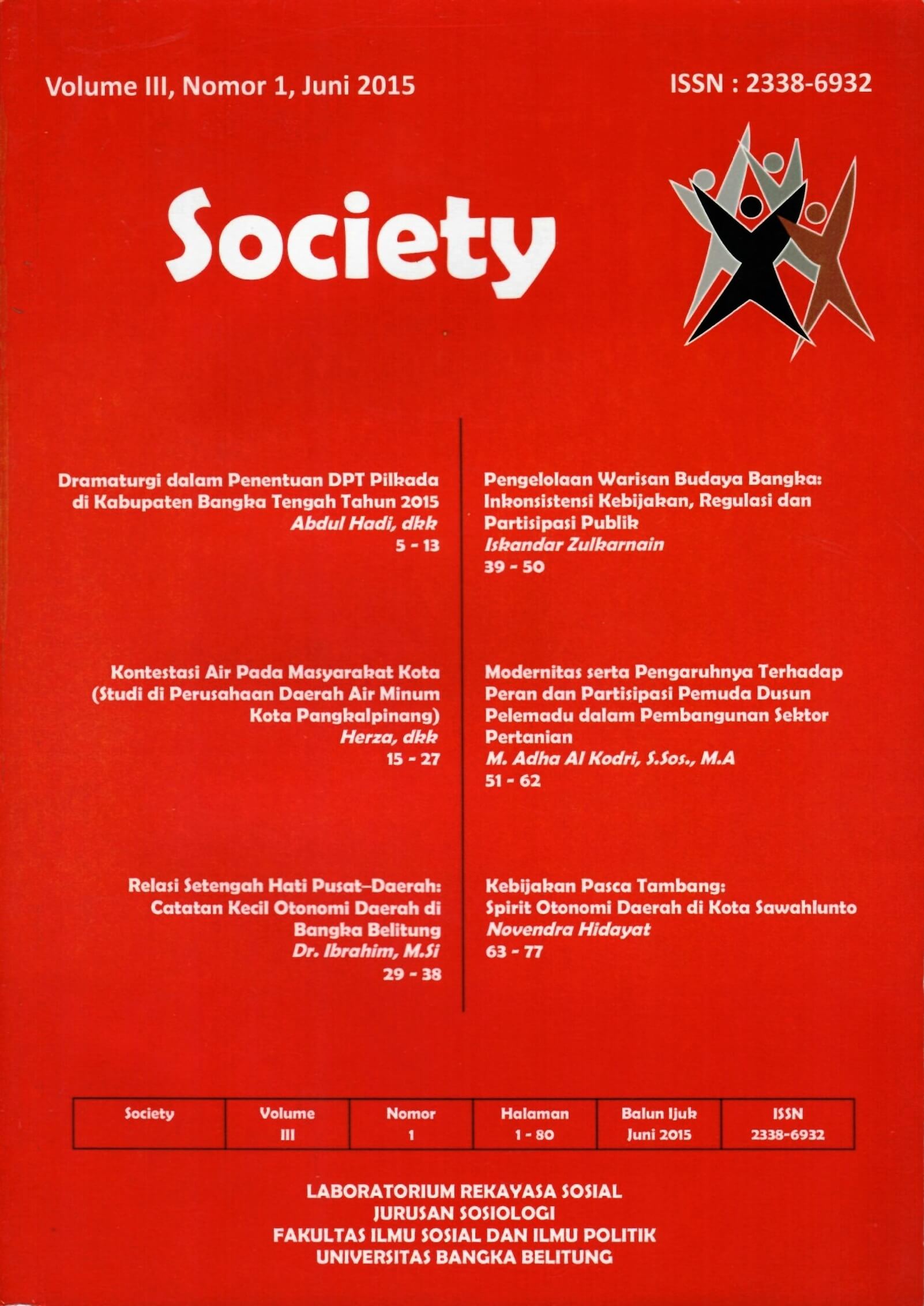 Jurnal Society Volume 3 Nomor 1#Juni 2015