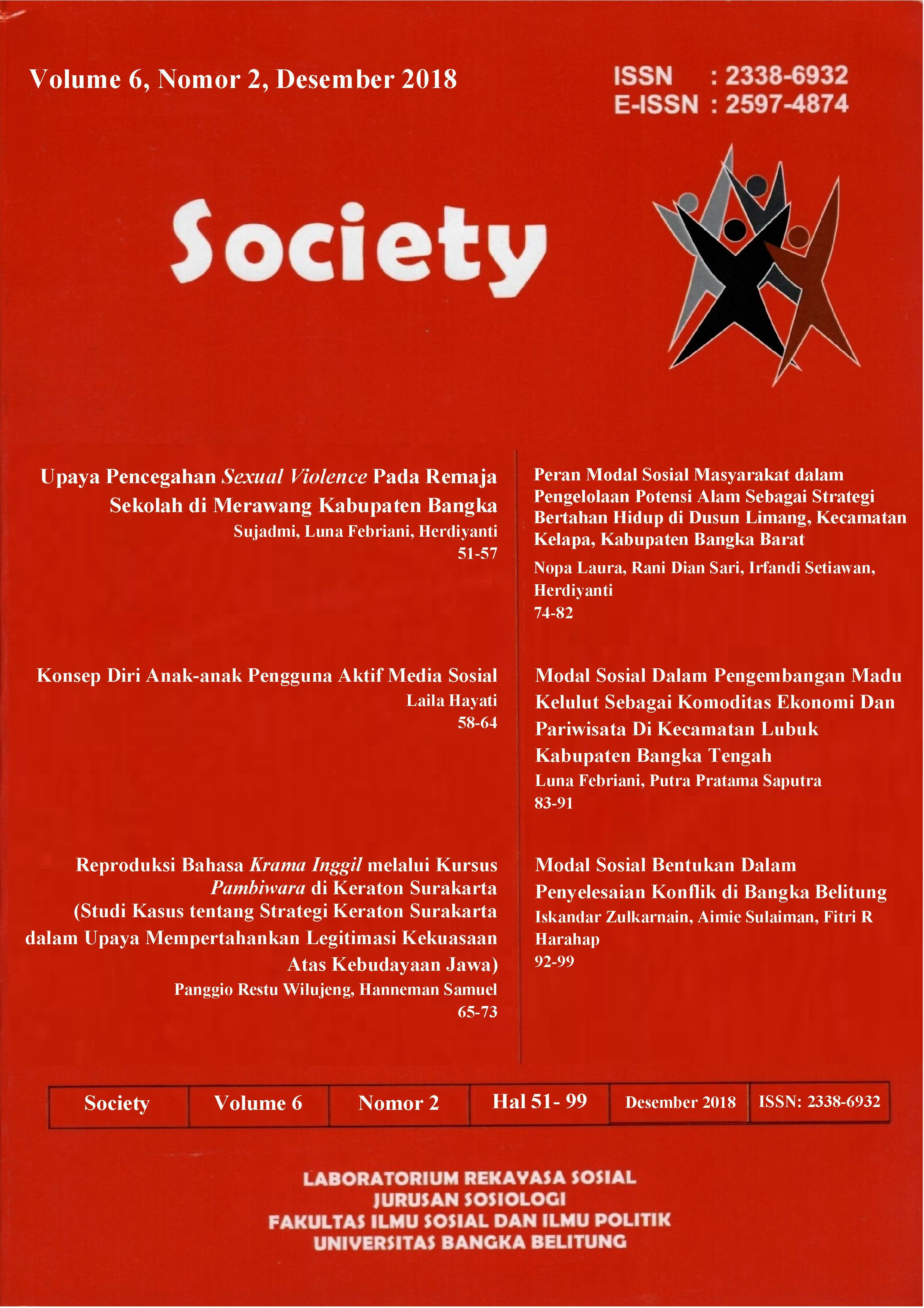 Jurnal Society Volume 6 Nomor 2#Desember 2018