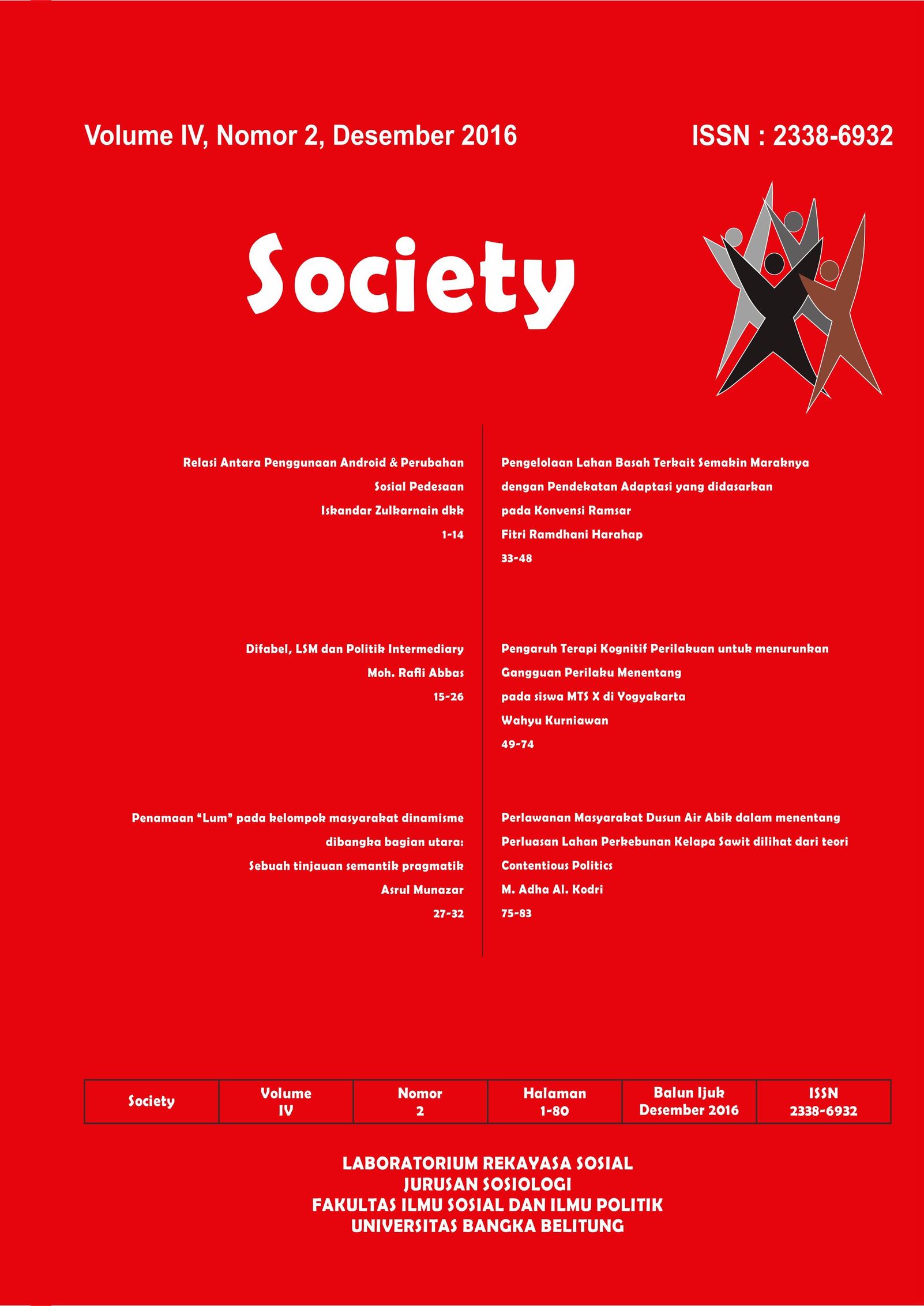 Jurnal Society Volume 4 Nomor 2#Desember 2016