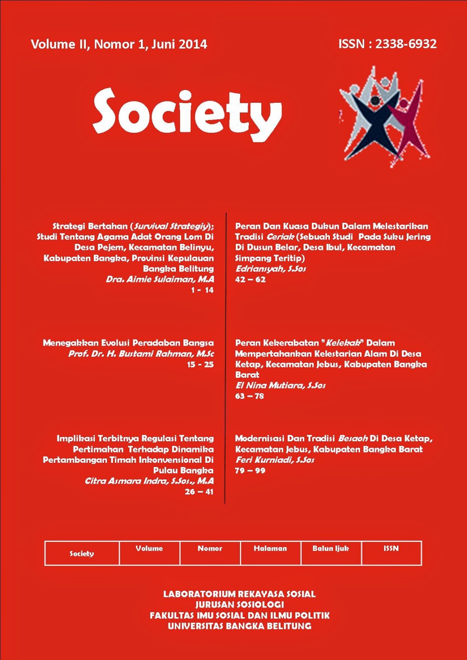 Jurnal Society Volume 2 Nomor 1#Juni 2014